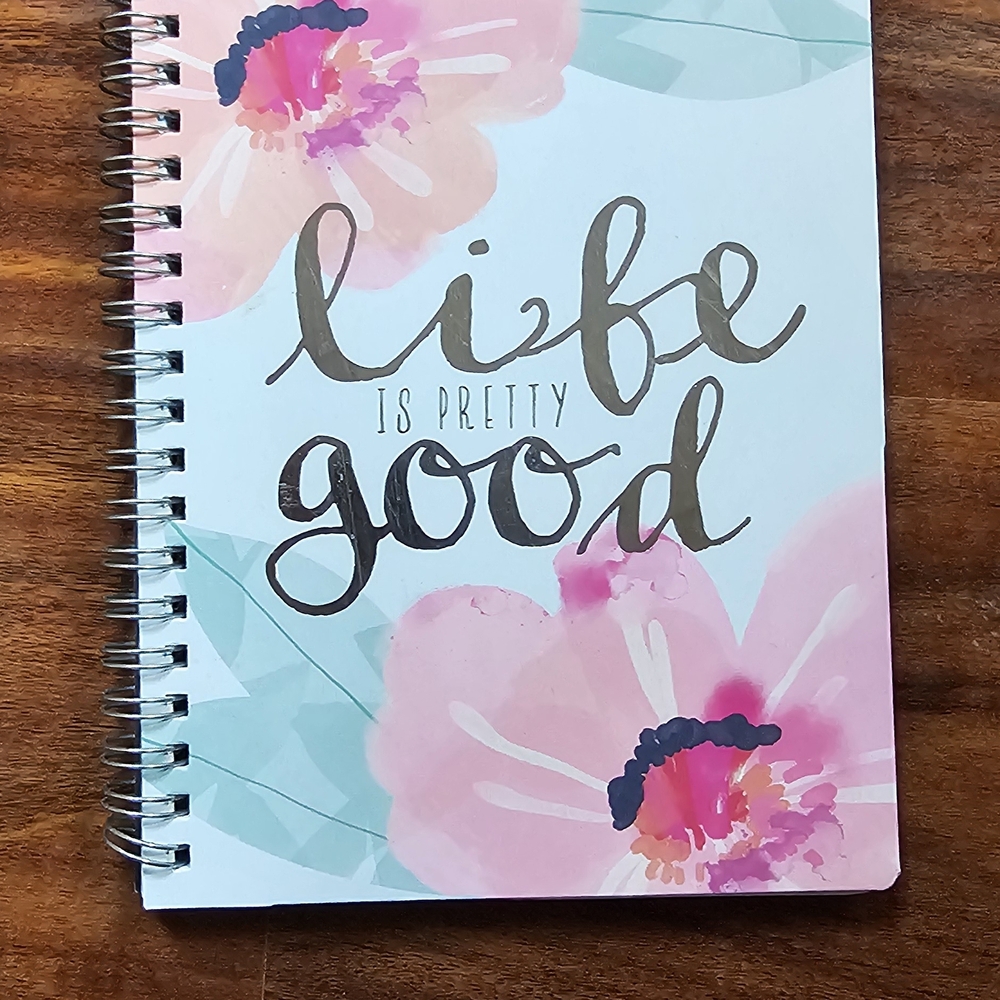 Floral Spiral Notebook - Pink and Blue